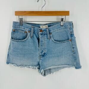 Madewell Light Wash Relaxed Denim Shorts Classic Cutoff Size 28